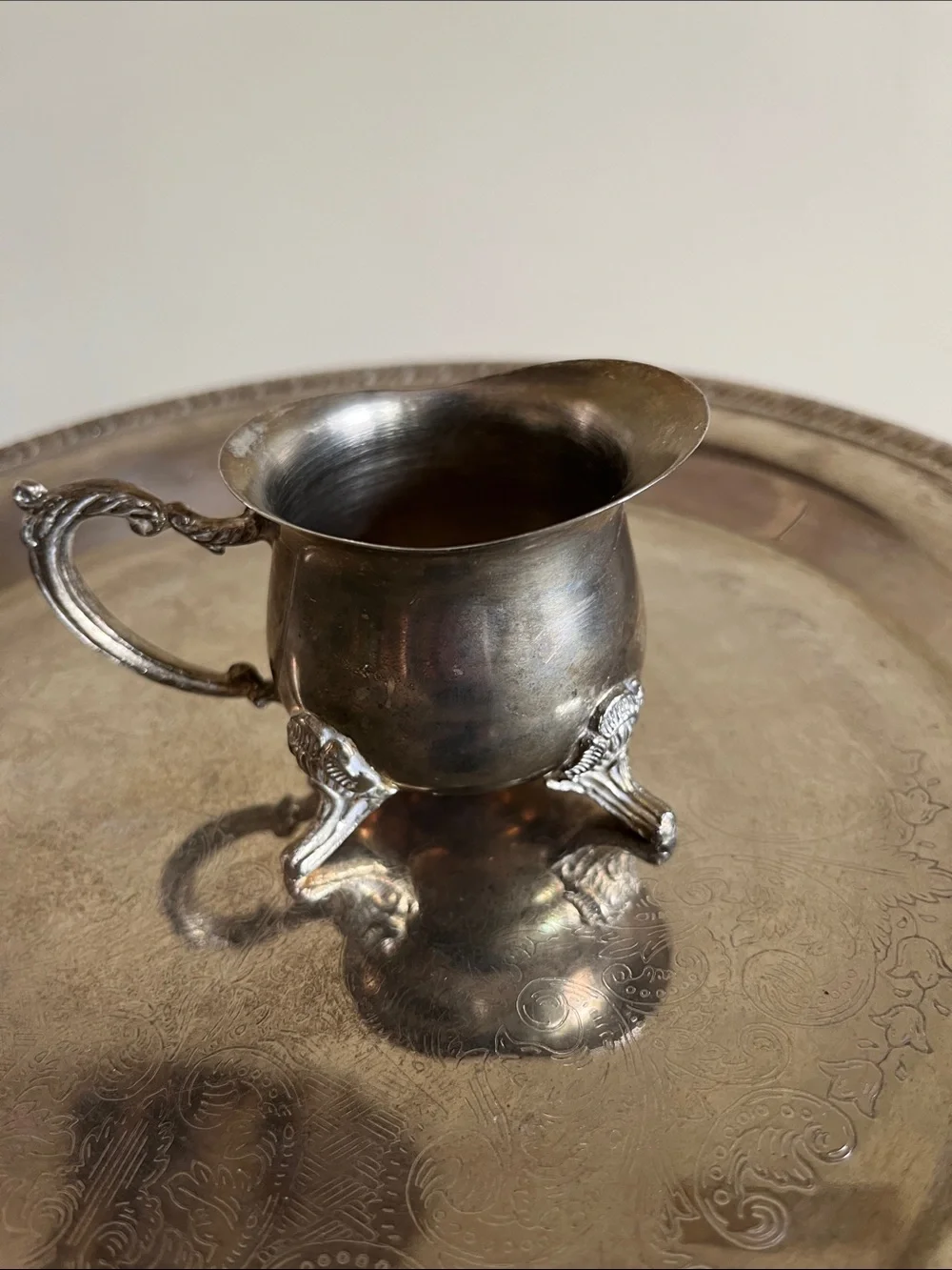 Silver plated Decorative Tea Set with Tray - Classic Serving Set